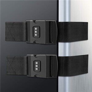 Child Baby Safety Strap Lock Latch, (2 Packs) 1000 Combination Reusable (Black)